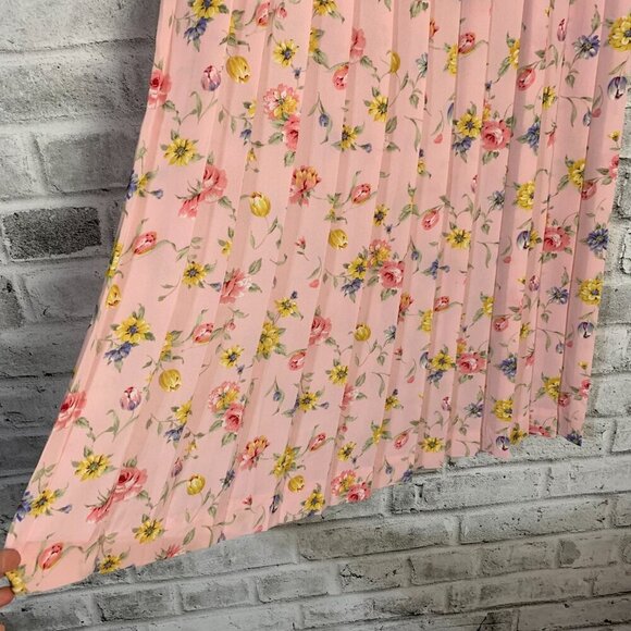 Vintage Susan Bristol Pleated Floral Chiffon Midi Skirt - Picture 3 of 11